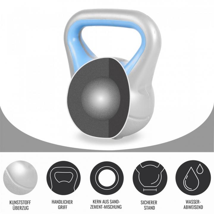 Actual product image Gorilla Sports Kettlebell Stylish (1 x 10 kg, 1 x 18 kg, 1 x 20 kg, 1 x 4 kg, 1 x 3 kg, 1 x 14 kg, 1 x 6 kg, 1 x 8 kg, 1 x 16 kg, 1 x 12 kg)