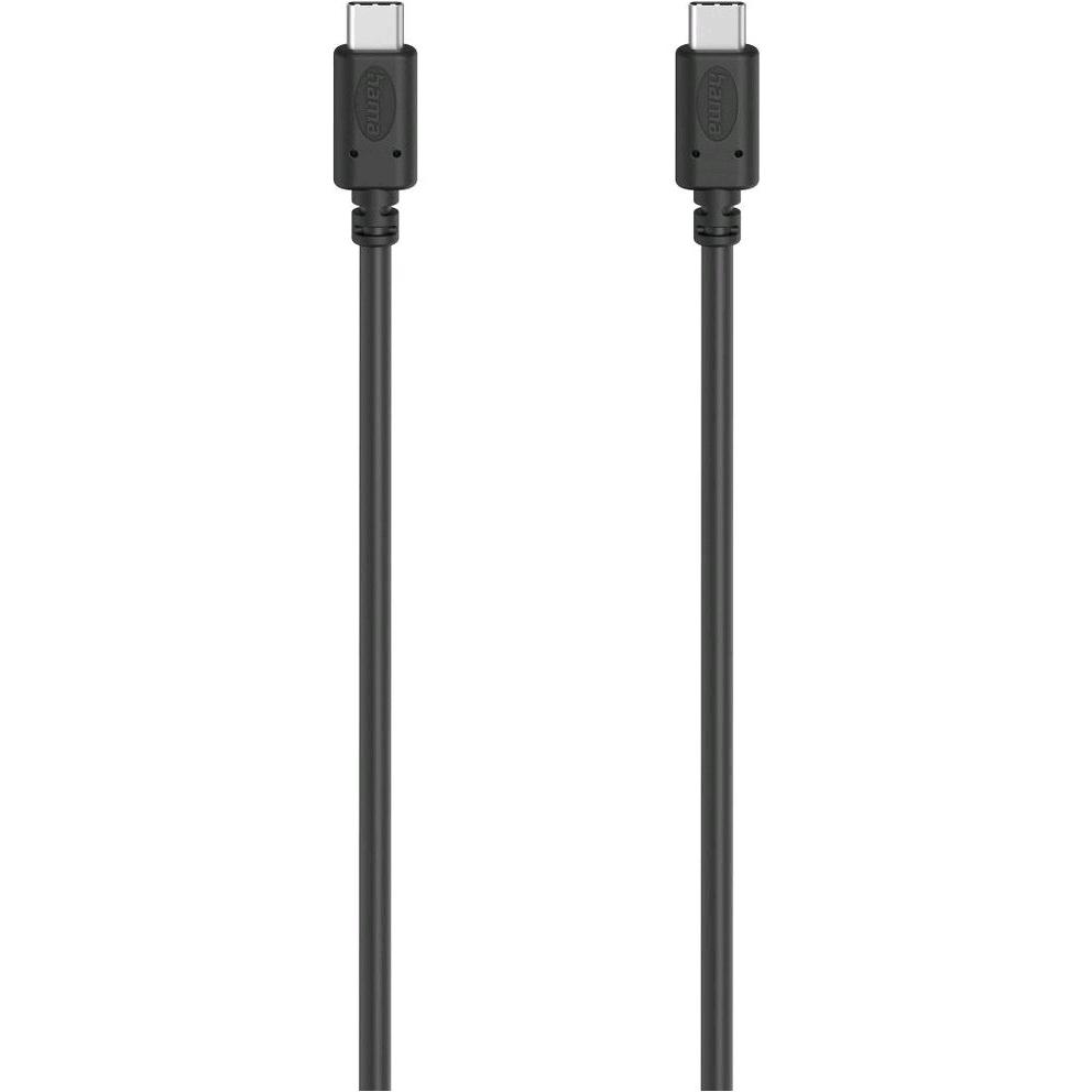 Hama Ladekabel, USB-C - USB-C, 1,5 m, Schwarz (1.50 m, USB 2.0), USB Kabel