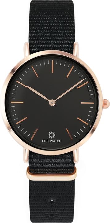 Image du produit Edelwatch Montre 32 mm (Ladies) cadran doré fond blanc (pile non incluse) Bracelet bleu / rose (32 mm)