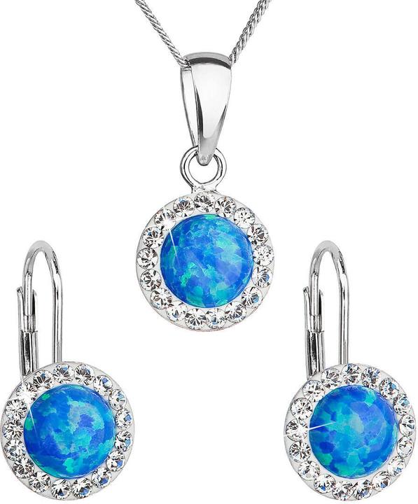 Image du produit Evolution Group - Ensemble de bijoux scintillants avec cristaux Preciosa 39160.1 &ue s.opal (boucles d'oreilles.