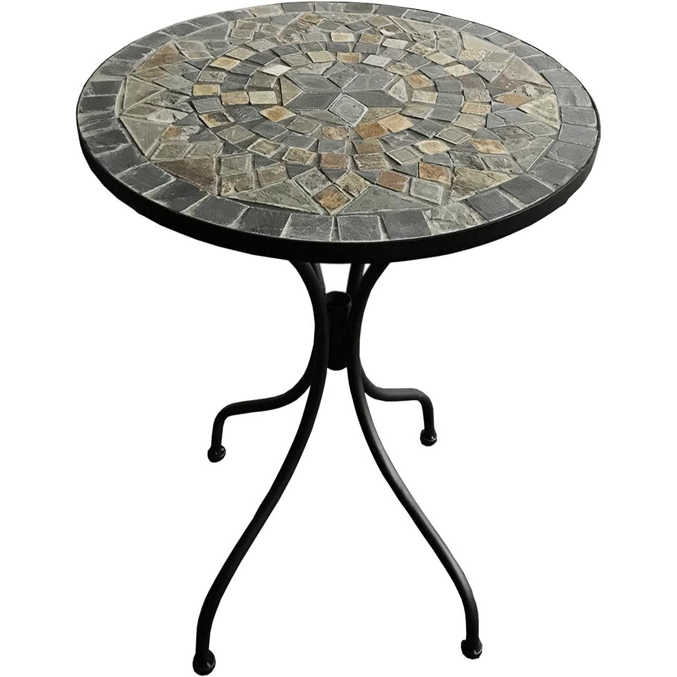 Mojawo, Gartentisch + Balkontisch, Mosaik Mosaiktisch Gartentisch Bistrotisch Tisch Ø 60 x H 70 cm (60 cm)