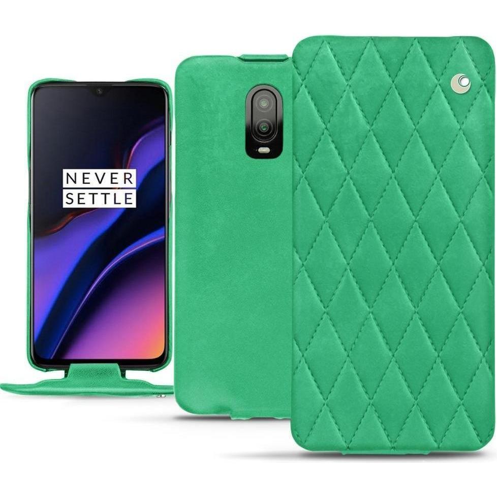 Noreve Lederschutzhülle vertikal (OnePlus 6T), Smartphone Hülle, Grün