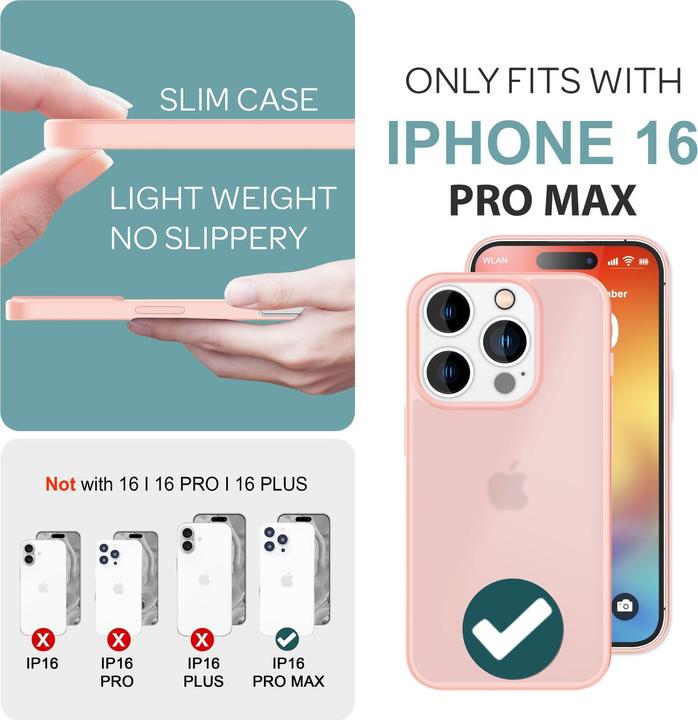 Actual product image Nalia Matte hybrid cover semi-transparent (Apple iPhone 16 Pro Max)