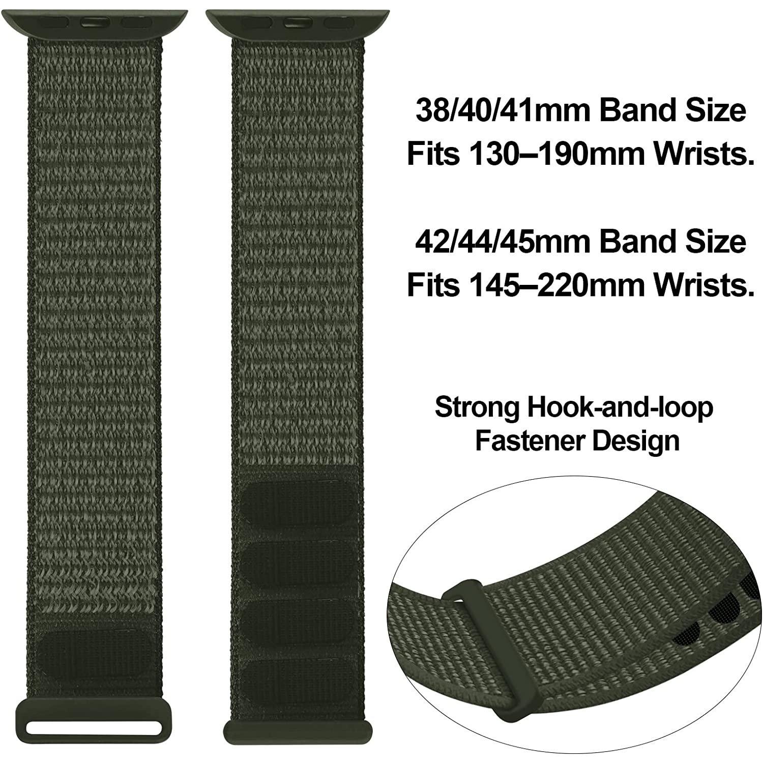 Thumbnail - Strap-it Armband (Nylon, Apple Watch), Uhrenarmband, Grün