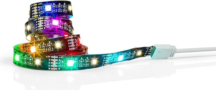 Actual product image Nedis SmartLife LED Strip | Bluetooth | RGB / Warm White | SMD | 2.00 m | IP20 | 2700 K | 380 lm | (Multicoloured, 200 cm, Indoor)