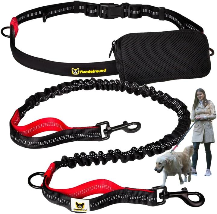 Hundefreund Elastische Joggingleine mit gepolstertem Bauchgurt (Hund,  Jogging)