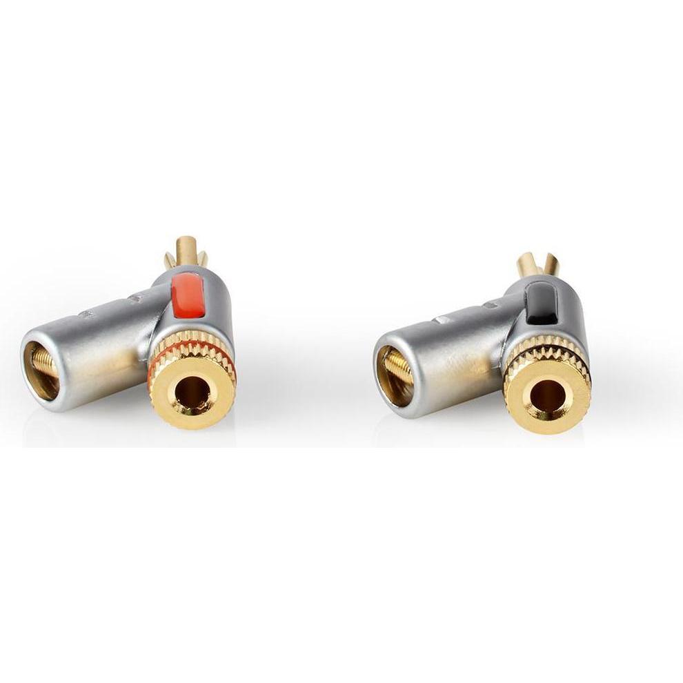 Nedis Banana Connector Straight Male Gold Plated Screw Cable Input Diameter: 7.4 mm Zinc Alloy Silve (0.04 m), Netzwerkk...