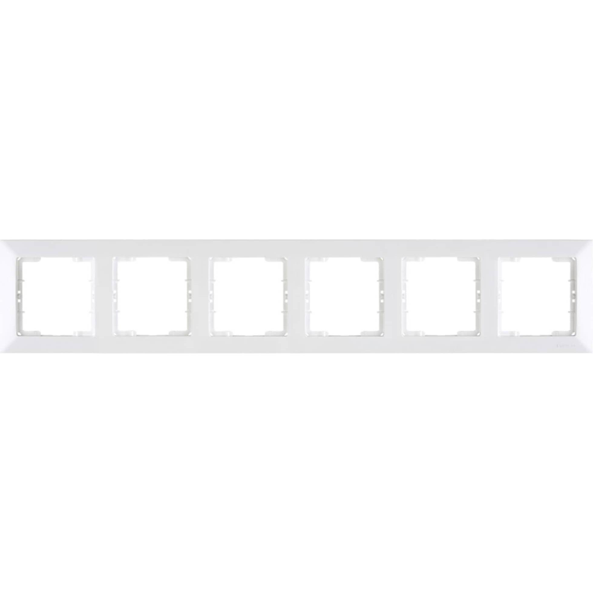 Mutlusan Candela 6-fach Rahmen horizontal weiss für 6 Module, Taster + Schalter, Weiss
