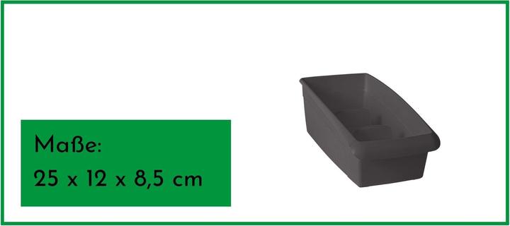 Produktbild Novaliv 2er Set Kosmetik Organizer klein Schubladen Organizer Badezimmer - 25 x 12 cm ANTHRAZIT GRAU (12 cm, 2x)