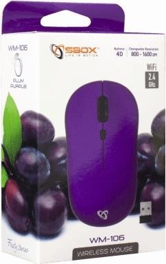 Immagine prodotto Sbox Mouse ottico senza fili WM-106 Viola (Senza fili)
