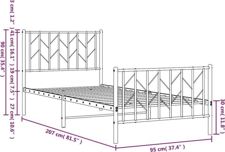 Image du produit vidaXL Bettgestell (90 x 200 cm)