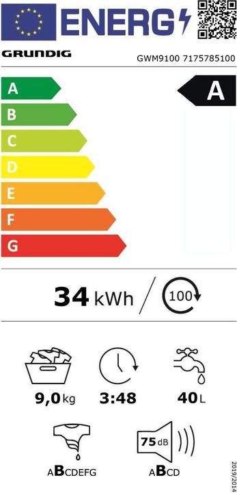 Energy Label Beko GWM9100 (9 kg)