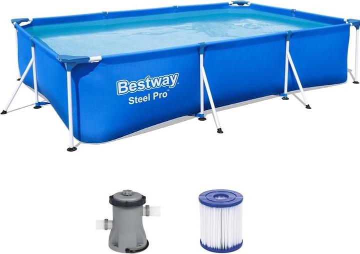 Actual product image Bestway Swimming Pool Set Steel Pro Rectangle (300 x 201 x 66 cm)