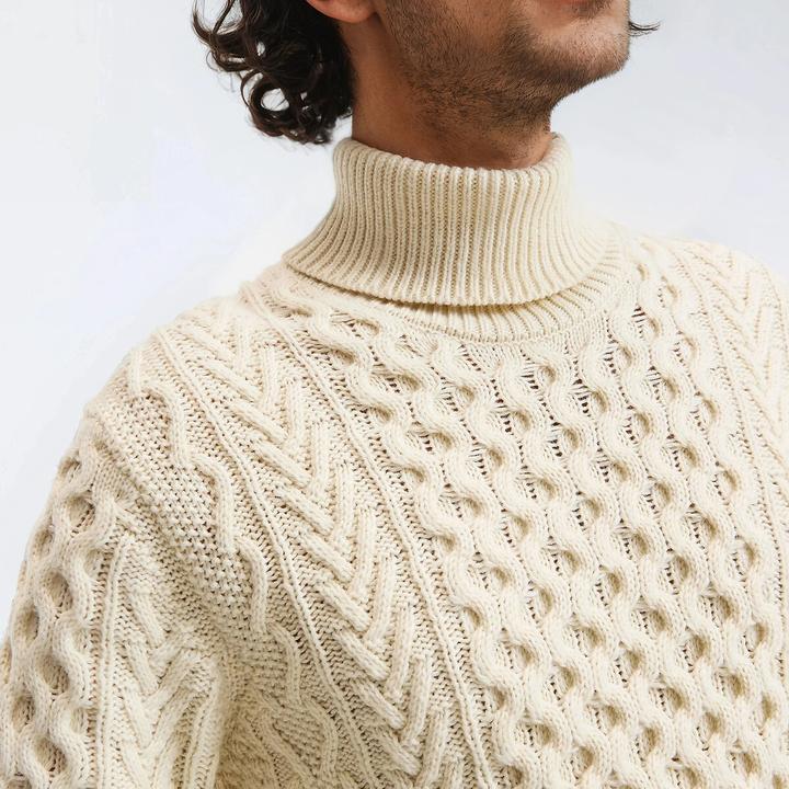 Produktbild La Redoute Collections Rollkragenpullover mit Zopfmuster (L)