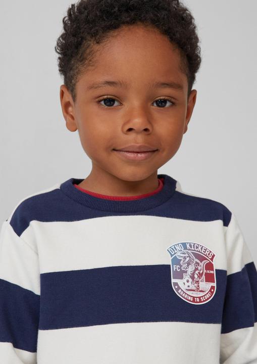 Produktbild s.Oliver Sweatshirt Gestreiftes Sweatshirt mit Rippbündchen (116, 122)