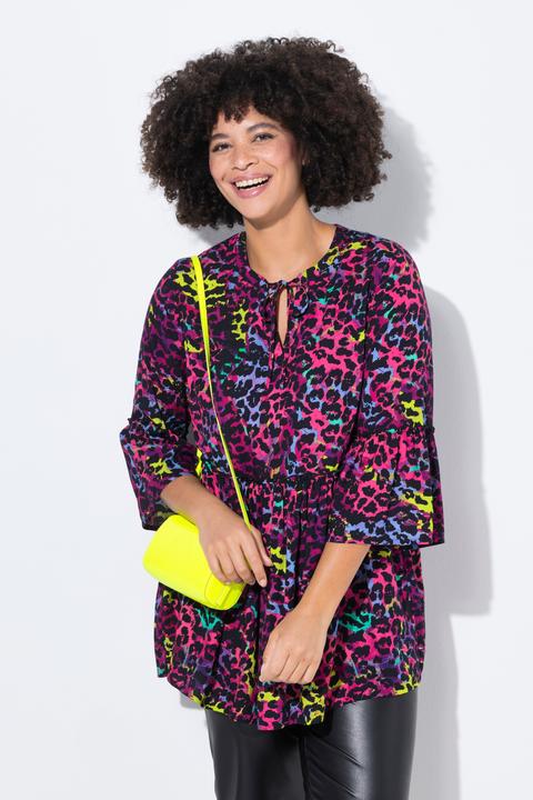 Image du produit Angel of Style Bluse, A-Linie, farbiger Leo-Print, Volants (50)