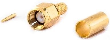 Actual product image Varia SMA Male Connector for RG58 Cable, Crimp Version