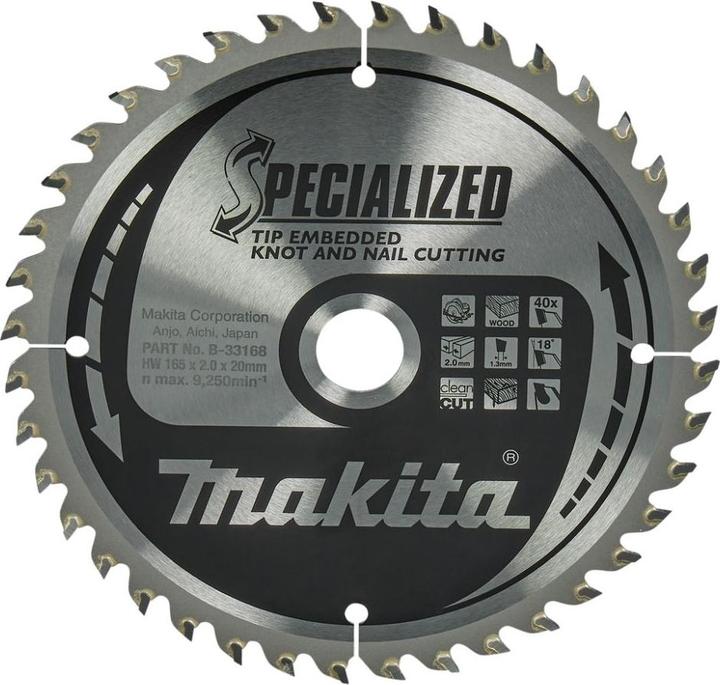 Produktbild Makita SPECIALIZED Sägeb.165x20x40Z