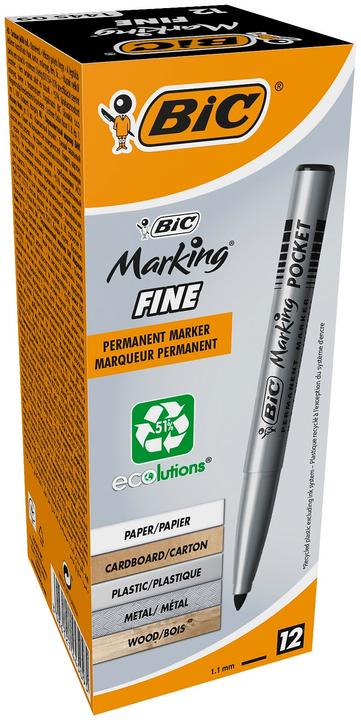 Actual product image Bic Permanent Marker ecolutions 8209022 black (Black, 1.10 mm, 12 x)
