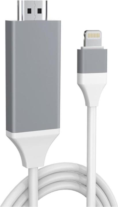 Apfelkiste Lightning auf HDMI 1080p Konverter Adapter Kabel für Apple iPhone / iPad - Weiss 2m (Lightning, HDMI)