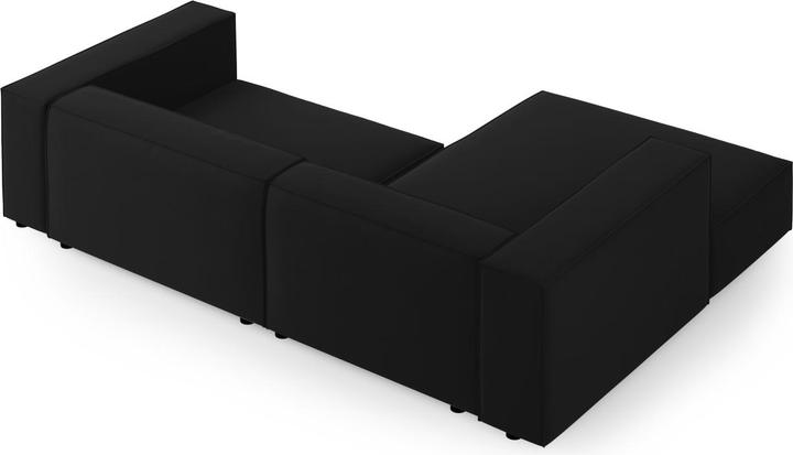 Actual product image Cosmopolitan Design Velvet Left Corner Sofa, "Arendal", 3 Seats, Black, 224x166x70 Made in Europe (Corner sofa)