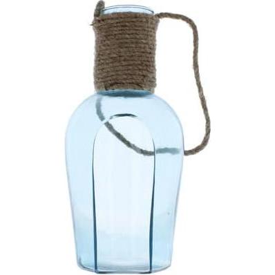 MICA Living, Windlicht, Hängewindlicht in Flaschenform - blau - ca. 10 x 24 cm