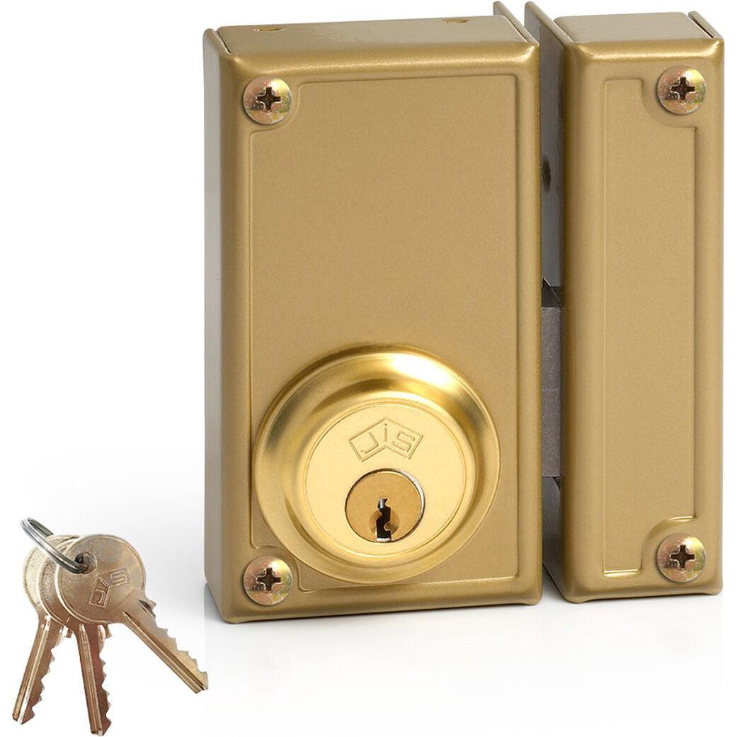 Jis, Serratura + Cilindro di chiusura, Serratura supplementare 33-6D Oro Destra 60 Mm Metallo Montaggio dall'alto