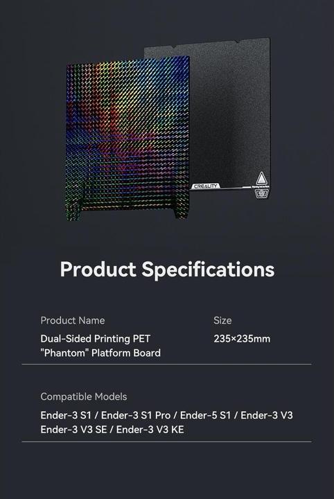 Immagine prodotto Creality Piattaforma di stampa "Phantom" fronte/retro (Piastra)