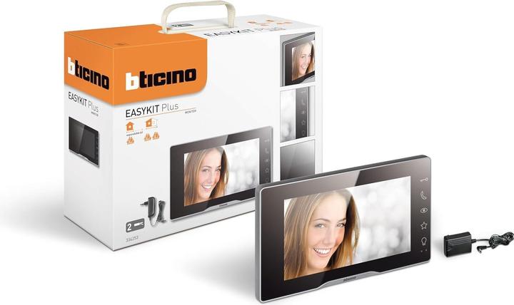 Bticino Video Intercom with 7-Inch Color Display, Hands-Free, and Two-Wire Installation (Cable)