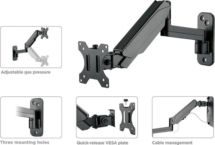Produktbild Value LCD-Wandhalter Gasfeder (Wand, 32", 8 kg)