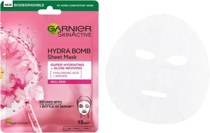 Actual product image Garnier Moisture Bomb Sakura Hydrating Tissue Face Mask