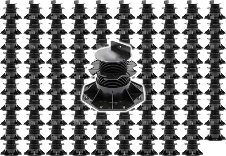 XPOtool Plots de terrasse Set 100x Charge 2700kg Réglage en hauteur 60-128mm Lames Dalles Piscine (100x, 18.80 x 18.80 cm)