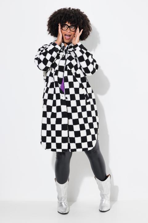 Produktbild Angel of Style Hemdjacke, A-Linie, Teddyplüsch, Schachbrett (46)