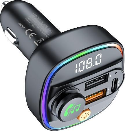 Produktbild Devia Sender FM Smart Bluetooth MP3 Autoladegerät PD 30W 1x USB-C 2x USB 3A schwarz