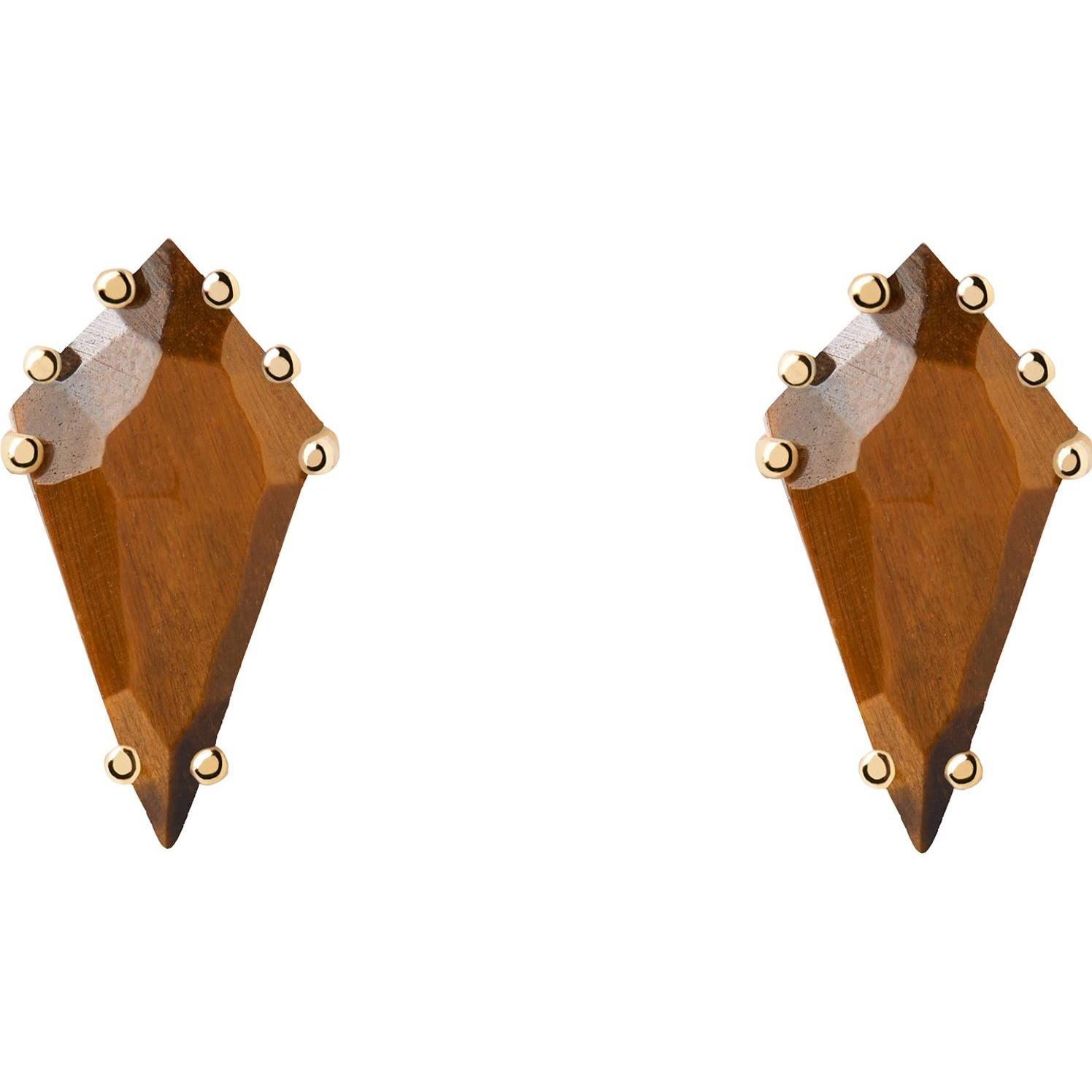 Thumbnail - Pd Paola, Ohrringe, PDPAOLA - NÃ¡paditÃ¡ pozlacenÃ¡ single nÃ¡uÅ¡nice AKIRO TIGER EYE PG01-677-U, (925er Silber)