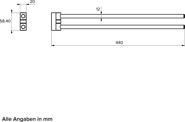 Actual product image Chris Bergen Towel rail swivelling