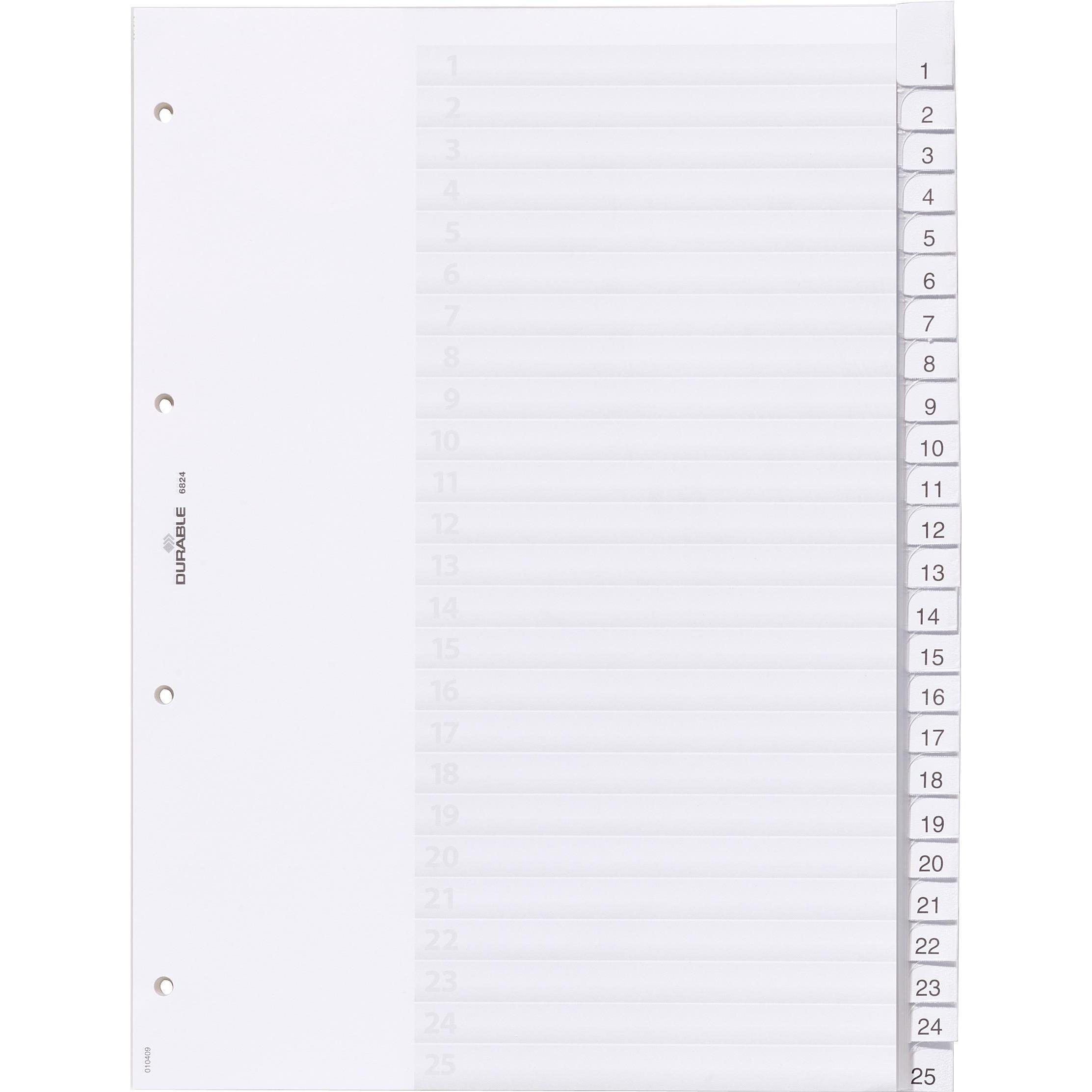 Thumbnail - Durable, Ordner Zubehör, REGISTER 25 BLATT UMSCHWEISST 1 ST 682419