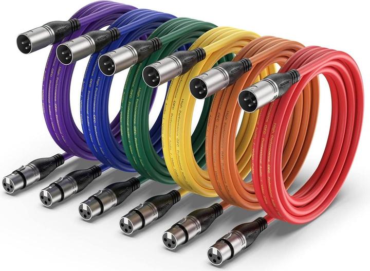 Image du produit Nuosiya XLR Mikrofon-Splitterkabel-Set (3m, 6 Stück) (3 m, XLR)