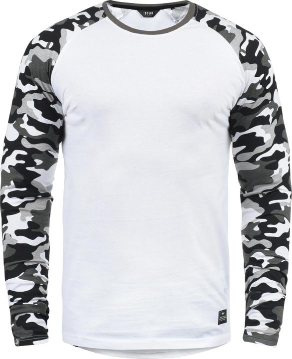 Actual product image Solid Cajus Men's Camouflage Long Sleeve T-Shirt Top With Crew Neck Made Of 100% Cotton With Pattern (L)