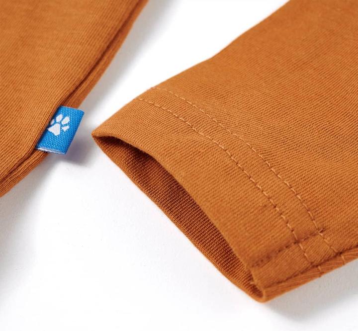 Immagine prodotto VidaXL Camicia da bambino a maniche lunghe ocra scuro 128,Materiale: 100 (128)