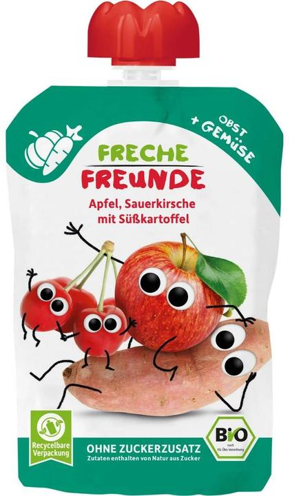 Actual product image Freche Freunde Squeeze pouches apple, cherry, sweet potato 6x 100 g (600 g)