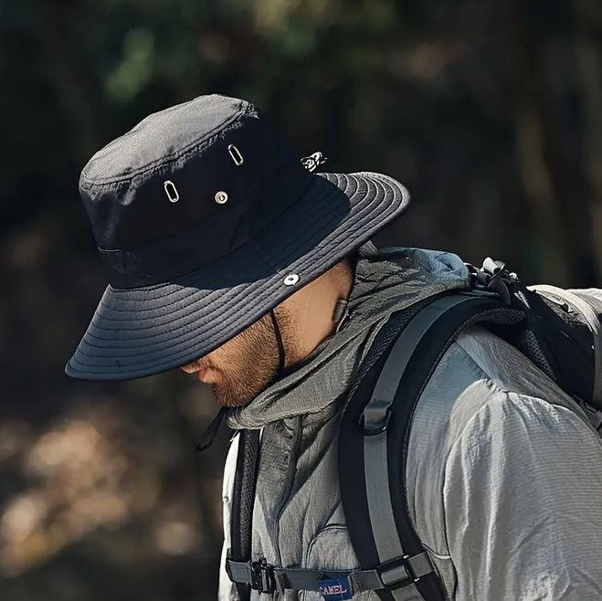 Produktbild Dema Fischerhut Boonie Hat Sonnenschutzhut extra grosse Krempe Schwarz (56)