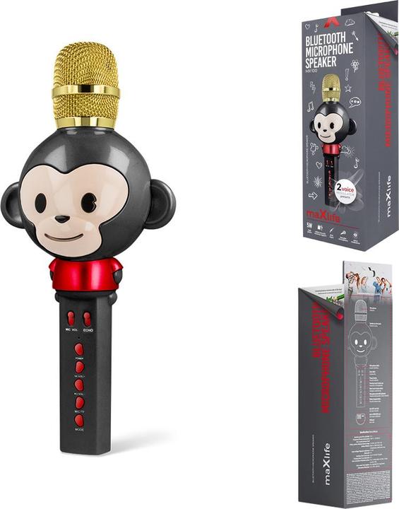 Produktbild Maxlife Bluetooth microphone with speaker Animal MX-100 black