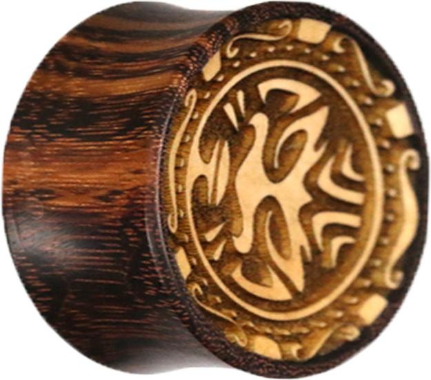 Produktbild Star Piercing Flared Plug Stammes Maske aus Tamarind Holz (ohne Messing, Organisch)
