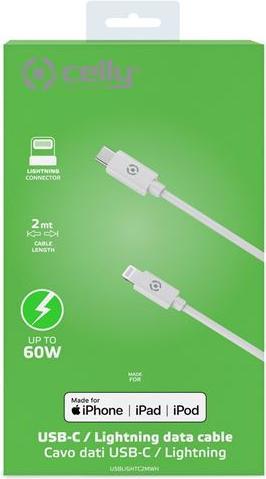 Image du produit Celly USB C – Lightning (2 m, USB 3.2 Gen 1, 60 W)