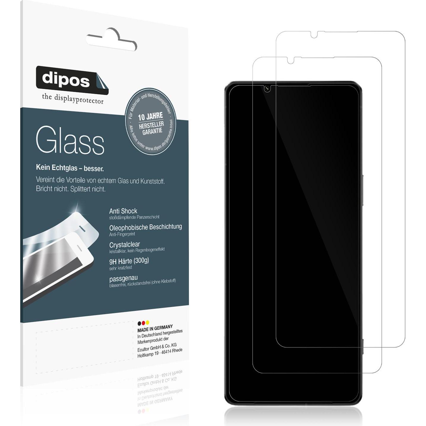 Dipos Displayschutz Anti-Shock (2 Stück, Sony Xperia 1 IV), Smartphone Schutzfolie, Transparent