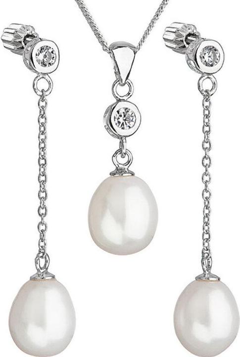 Immagine prodotto Evolution Group Silver Pearl Set with Zircons Pavon 29005.1 AAA White
