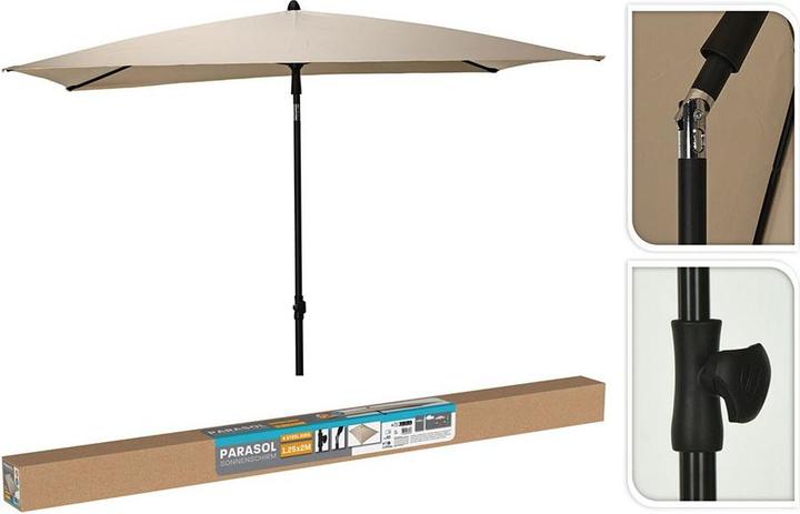 Koopman Beige rectangular sun parasol, 125 x 200 cm (1.25 m)