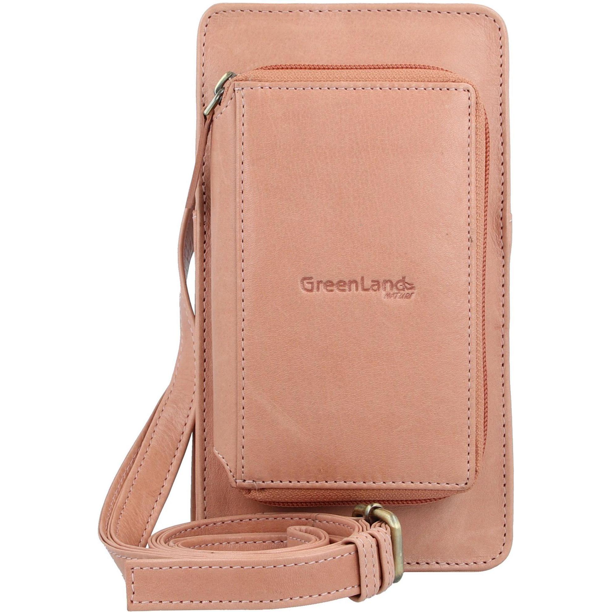 Greenland Nature, Handtasche, Nature Soft Handytasche Geldbörse Leder 11 cm, Pink