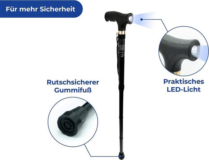 Produktbild Wenko Faltbarer LED Spazierstock